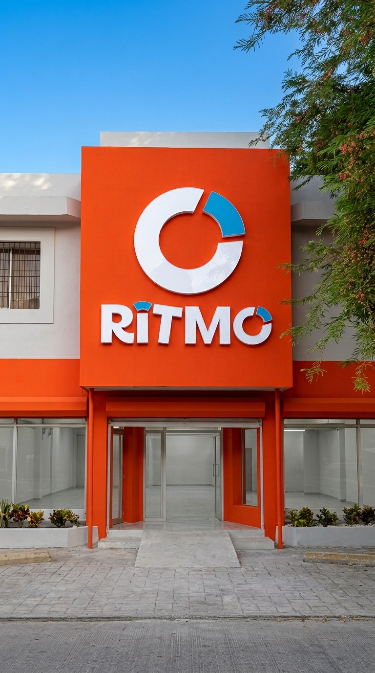 Fachada comercial terminada después de la ejecución de obra